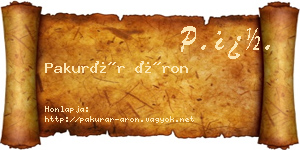 Pakurár Áron névjegykártya