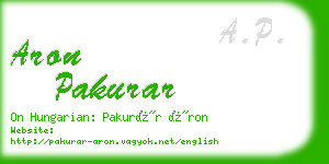 aron pakurar business card